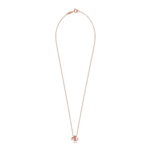 TOUS ATELIER Flor Necklace in Rose Gold with Rhodolite New