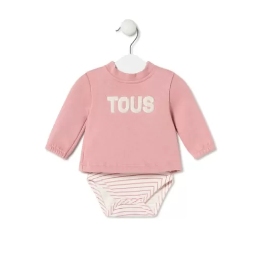 TOUS Baby bodysuit with t-shirt in Classic pink Outlet