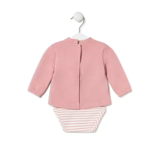 TOUS Baby bodysuit with t-shirt in Classic pink Outlet