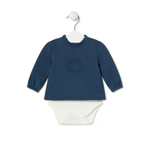 TOUS Baby bodysuit with t-shirt in Trend navy Cheap