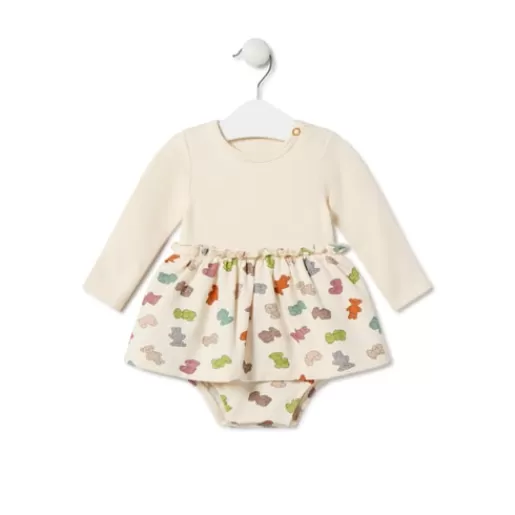 TOUS Baby girl's body with skirt in Grey ecru New