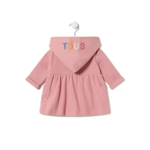 TOUS Baby girls hooded dress in Geome pink Outlet