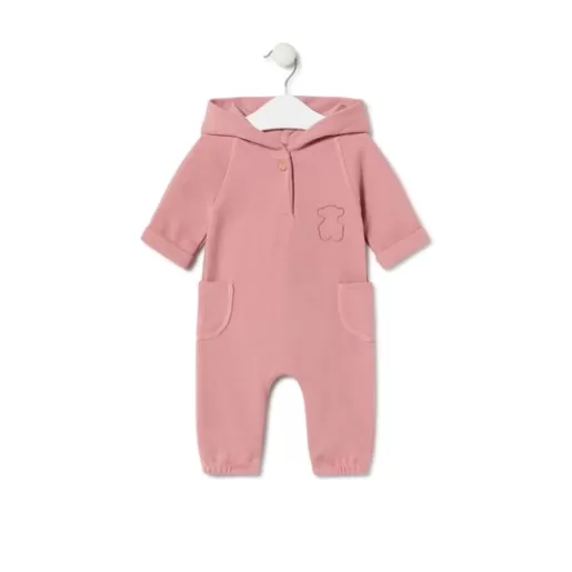 TOUS Baby jumpsuit with hood in Icon pink Cheap