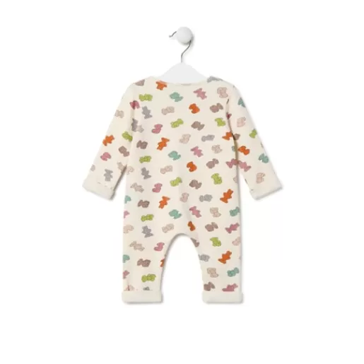 TOUS Baby playsuit with multicoloured bears in ecru Discount