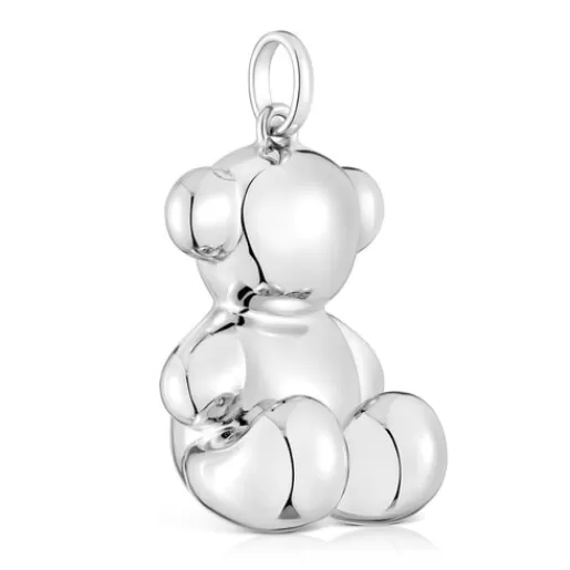 TOUS Bardzo duży teksturowany wisiorek ze srebra w kształcie misia Bold Bear Outlet