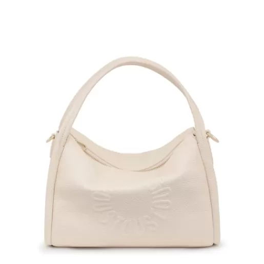 TOUS Beige leather City bag Miranda Beż Flash Sale