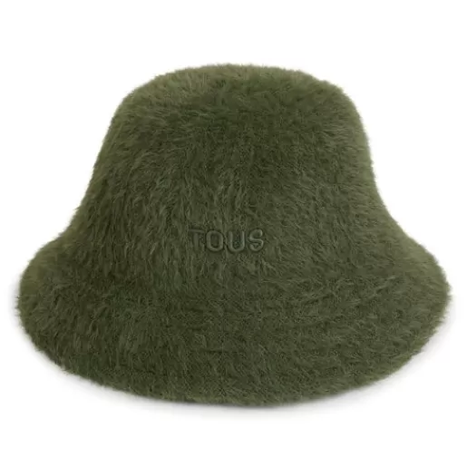 TOUS Beret Fluffy w kolorze khaki Zieleń Clearance