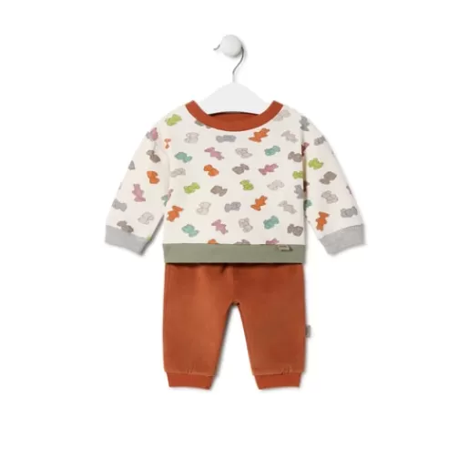 TOUS Boys outfit with bears in Grey ecru Best