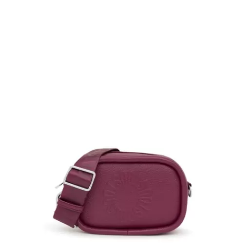 TOUS Burgundy leather Crossbody reporter bag Miranda Czerwień Hot