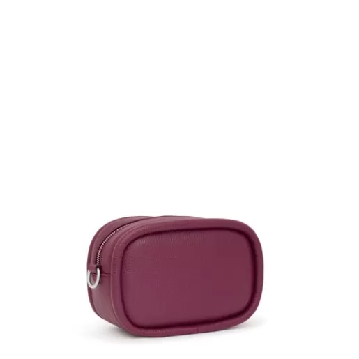 TOUS Burgundy leather Crossbody reporter bag Miranda Czerwień Hot