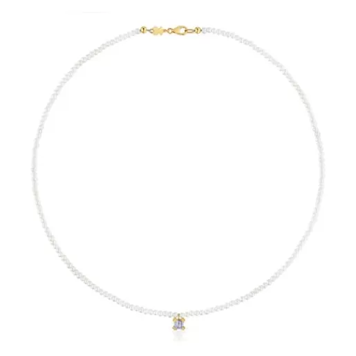 TOUS Choker Color Pills ze złota z perłami hodowanymi i tanzanitem Shop
