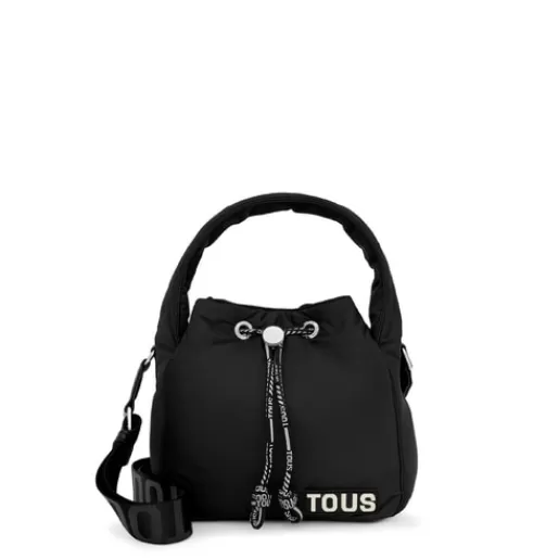 TOUS Czarna torebka typu worek Carol Soft Czerń Outlet