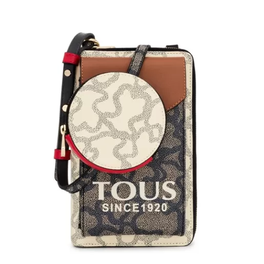 TOUS Czarno-beżowe etui na telefon do zawieszenia z portfelem Kaos Icon Wiele Cheap