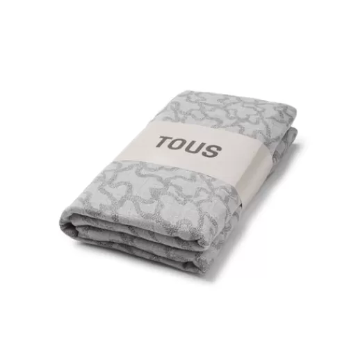 TOUS Duży kocyk z muślinu mieszanego Kaos w kolorze szarym New