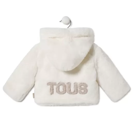 TOUS Fur coat in Black ecru Best