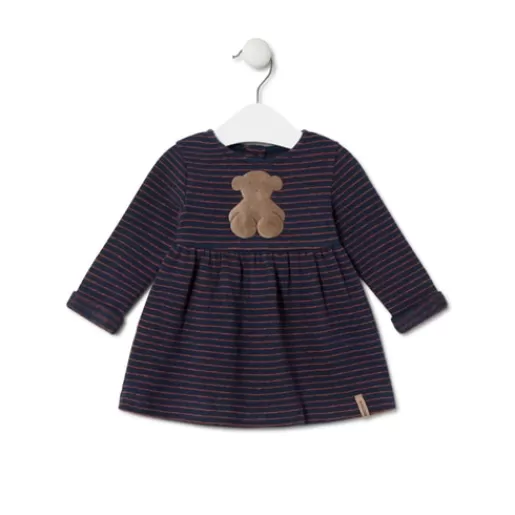 TOUS Girls striped dress in Blue navy blue Clearance