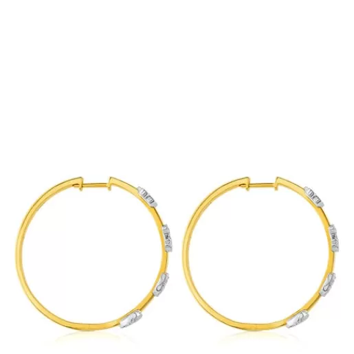 TOUS Gold Puppies Earrings with Diamond Clearance