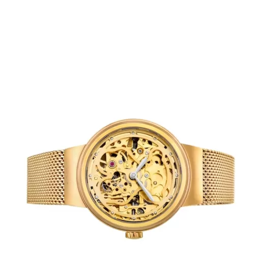 TOUS Gold-colored IP steel Rond automatic Watch Stal Flash Sale