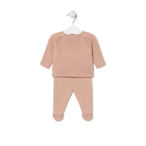 TOUS Knitted baby outfit in Tricot pink Store