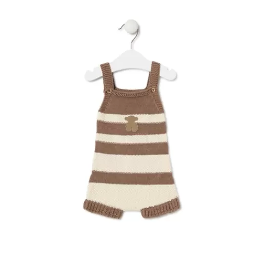 TOUS Knitted baby romper in Tricot stripy beige Shop