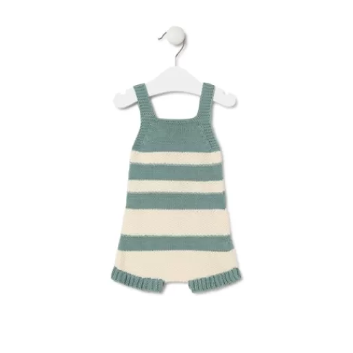 TOUS Knitted baby romper in Tricot stripy green Shop