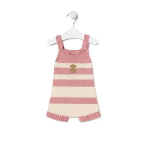 TOUS Knitted baby romper in Tricot stripy pink Online