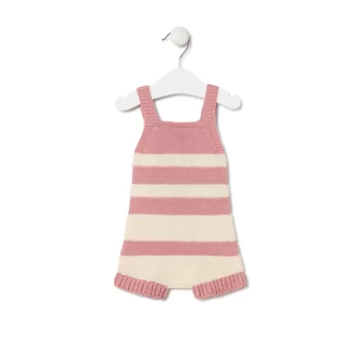 TOUS Knitted baby romper in Tricot stripy pink Online