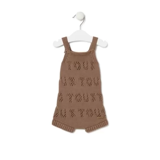 TOUS Knitted baby romper in Tricot logo beige Best Sale