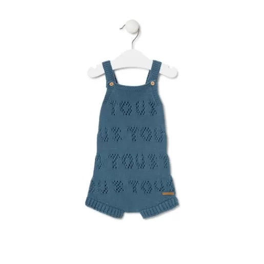 TOUS Knitted baby romper in Tricot logo blue Cheap