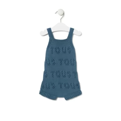 TOUS Knitted baby romper in Tricot logo blue Cheap