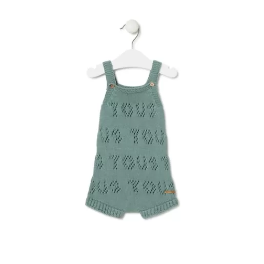 TOUS Knitted baby romper in Tricot logo green Hot