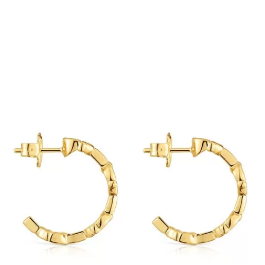TOUS Kolczyki kreolki 17,4 mm ze srebra pokrytego 18-karatowym złotem z logo MANIFESTO SrebroVermeil Fashion