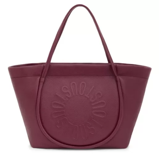 TOUS Large burgundy leather Tote bag Miranda Czerwień Cheap