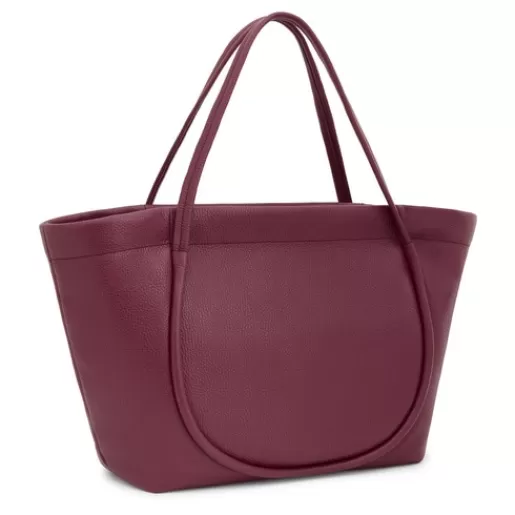 TOUS Large burgundy leather Tote bag Miranda Czerwień Cheap