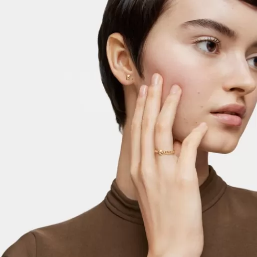 TOUS Mały pierścionek ze srebra pokryty 18-karatowym złotem z motywem misia Bold Motif SrebroVermeil Shop