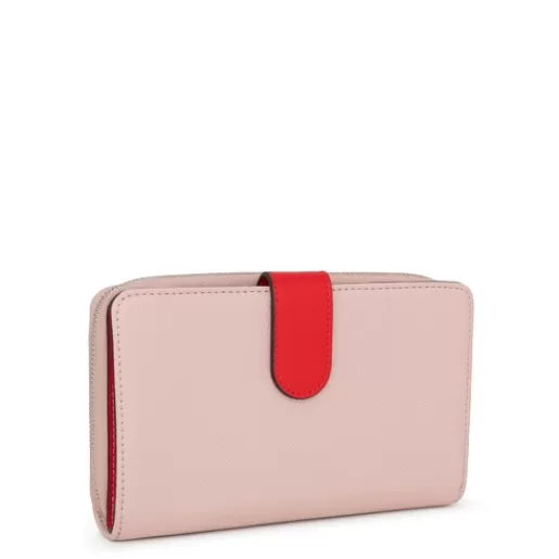 TOUS Medium pink and beige New Dubai Wallet Róż Best Sale