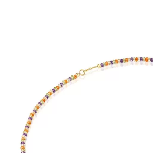 TOUS Naszyjnik choker Teddy Bear wykonany ze złota z kamieniami szlachetnymi Cheap