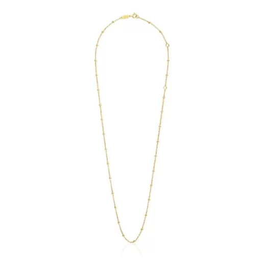 TOUS Naszyjnik choker ze srebra pokrytego 18-karatowym złotem, z naprzemiennymi kulkami, o długości 60 cm Basics Cheap