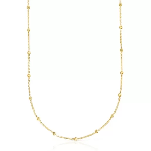 TOUS Naszyjnik choker ze srebra pokrytego 18-karatowym złotem, z naprzemiennymi kulkami Basics New