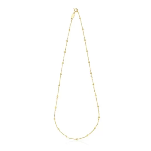 TOUS Naszyjnik choker ze srebra pokrytego 18-karatowym złotem, z naprzemiennymi kulkami Basics New