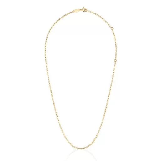 TOUS Naszyjnik choker ze srebra pokrytego 18-karatowym złotem, z owalnymi pierścieniami, o długości 50 cm Basics Best