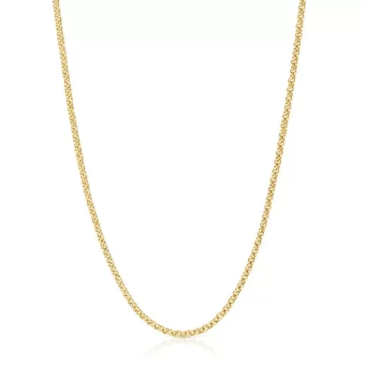 TOUS Naszyjnik choker ze srebra pokrytego 18-karatowym złotem, z pierścieniami, o długości 45 cm Chain Sale