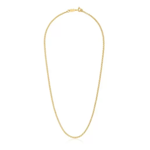 TOUS Naszyjnik choker ze srebra pokrytego 18-karatowym złotem, z pierścieniami, o długości 45 cm Chain Sale