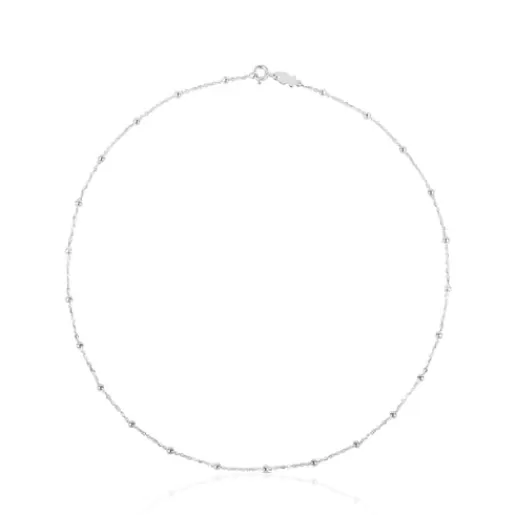 TOUS Naszyjnik choker ze srebra, z małą kulką, o długości 44 cm Chain Clearance