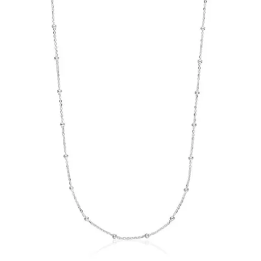 TOUS Naszyjnik choker ze srebra z naprzemiennymi kulkami, o długości 60 cm Basics Best Sale