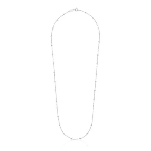 TOUS Naszyjnik choker ze srebra z naprzemiennymi kulkami, o długości 60 cm Basics Best Sale