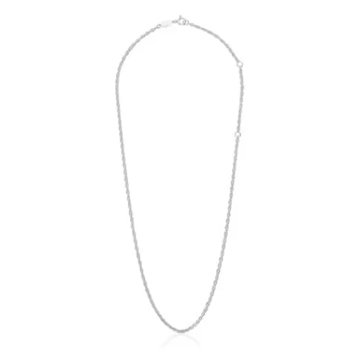 TOUS Naszyjnik choker ze srebra, ze sznurkiem, o długości 50 cm Basics Cheap
