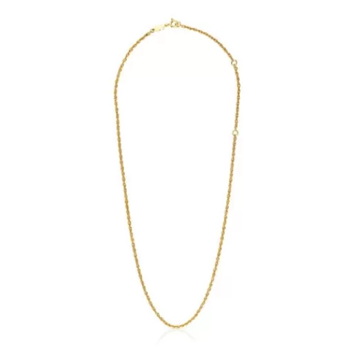 TOUS Naszyjnik choker ze sznurkiem, ze srebra pokrytego 18-karatowym złotem, o długości 50 cm Basics Store