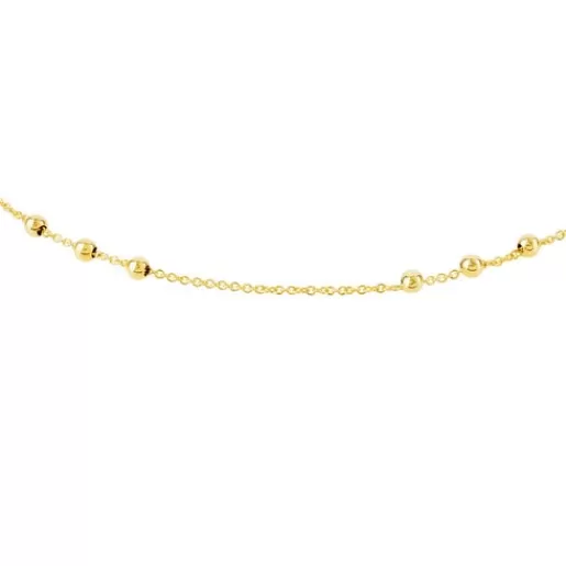 TOUS Naszyjnik choker ze złota z 8 grupami naprzemiennych kulek o długości 45 cm Chain Fashion