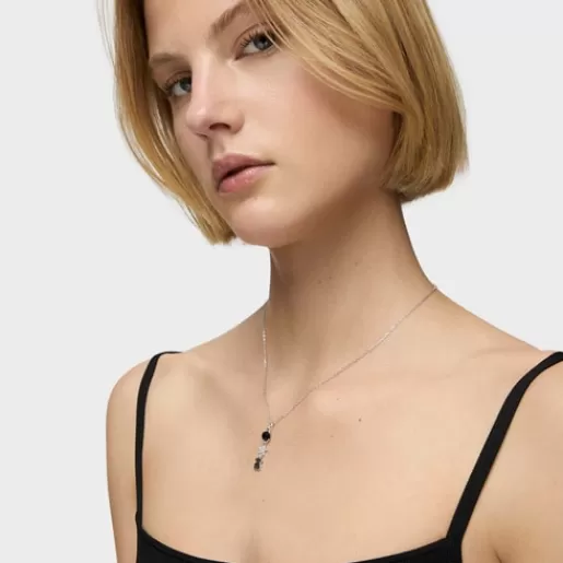 TOUS Naszyjnik Join ze srebra z onyksem, motywem gwiazdy oraz misiem ze spinelami Hot